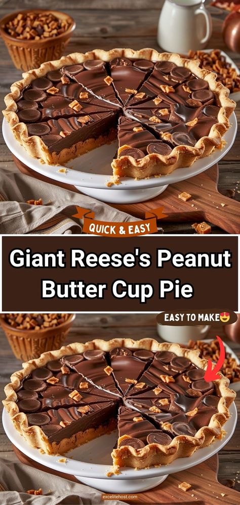 Ingredients:1 premade chocolate cookie crust (9-inch)2 cups creamy peanut Peanut Butter Cup Pie Recipe, Reese Peanut Butter Pie, Peanut Butter Cup Pie, Cup Pie, Chocolate Cookie Crust, Reese's Peanut Butter Cup, Chocolate Peanut Butter Pie, Peanut Butter Desserts, Peanut Butter Filling