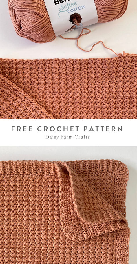 Solid Crochet Blanket, Easy Crochet Baby Blanket For Beginners, Worsted Weight Crochet Patterns, Simple Crochet Baby Blanket Free Pattern, Fast Crochet Blanket, Crochet Patterns Baby Blanket, Easy Crochet Patterns For Beginners, Daisy Farm, Crochet Baby Blanket Free Pattern