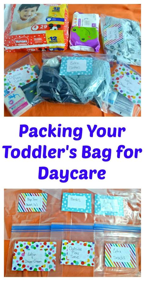 Packing Your Toddler's Bag for Daycare Packing For Daycare Infant, Daycare Bag Organization, Daycare Bag Checklist Infant, Daycare Hacks For Parents, Daycare Tips For Parents, Daycare Essentials Toddlers, Daycare Bag Infant, Daycare Hacks, Maternity Checklist