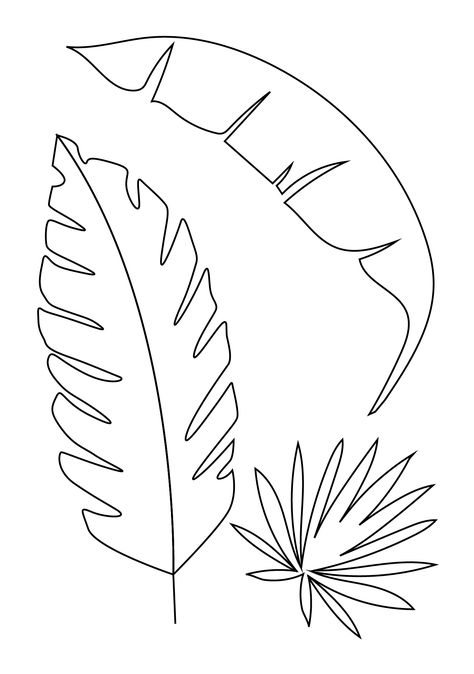 Coconut Tree Template, Palm Tree Leaf Template, Leaf Stencil Patterns Free Printable, Palm Tree Stencil, Coconut Tree Drawing, Leaf Template Printable, Stencil Drawing, Palm Tree Drawing, Ocean Theme Classroom