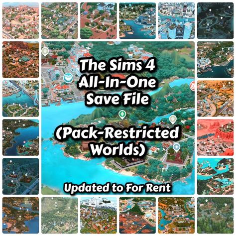 My Sims 4 All-In-One Save File Updated to For Rent | Patreon Sims 4 Map Replacements Newcrest, Sims 4 Sulani Save File, Sims 4 Columns Mod, Sims 4 Worlds Download, Sims 4 Dlc Free Download, Sims 4 Cc Worlds Patreon, Base Game Save File Sims 4, Sims 4 Family Gameplay Ideas, Sims 4 World Map Replacements