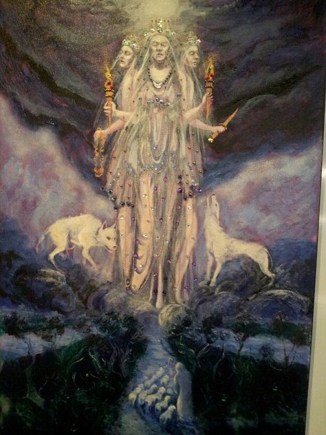 Ritual Altar, Goddess Of The Underworld, Maiden Mother Crone, Goddess Magick, Hecate Goddess, Ancient Goddesses, Greek Gods And Goddesses, Divine Mother, Triple Goddess