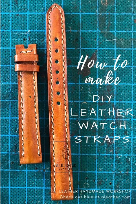 Diy Leather Watch Band, Diy Leather Apple Watch Band, Leather Watch Strap Pattern, Diy Leather Watch Strap, Diy Watch Strap, Watch Strap Ideas, Diy Watch Band, Watch Strap Design, Diy Watch