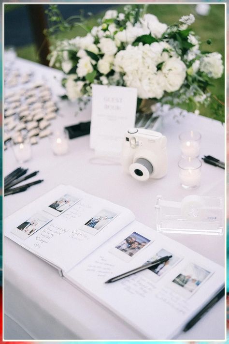 Looking for unique wedding guest book ideas to cherish your special day forever? Check out these 9 creative options to capture memories and create a keepsake that you'll treasure for years to come. From fingerprint trees to polaroid albums, find the perfect guest book idea to suit your style and make your wedding day even more memorable. Wedding Welcome Table, Wedding Guest Book Ideas, Polaroid Wedding, Guest Book Ideas, Polaroid Guest Book, Dream Wedding Decorations, Guest Book Table, Wedding Activities, Future Wedding Plans