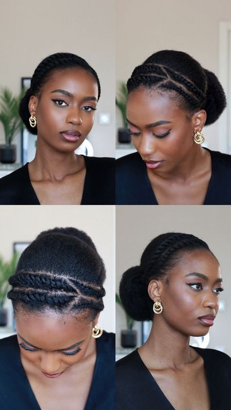 Elegant classy and simple natural hairstyles for black women with natural hair for work, church and dress up. Simple Natural Braids For Black Women, B3 Hair Styles, Wedding Hair Styles For Black Hair, Elegant Hairstyles 4c Hair, Elegant Black Hairstyles Natural, Elegant Hairstyles Natural Hair, Curly Natural Hairstyles For Black Women Wedding, Job Interview Hairstyles For Black Women, Classy Afro Hairstyles