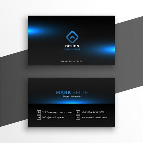 Black business card with blue glows temp... | Free Vector #Freepik #freevector #business-card #business #abstract #card Visit Cart, Business Card Icons, Business Card Design Black, Yellow Business Card, Logo Evolution, Buisness Cards, Business Cards Layout, Blue Business Card, Stylish Business Cards