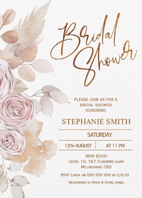 Boho Bridal Shower Invitations, Boho Bridal Shower, Floral Bridal Shower Invitations, Brunch Ideas, Bridal Brunch, Floral Bridal Shower, Boho Bridal, Bridal Shower Theme, Bridal Shower Invitation