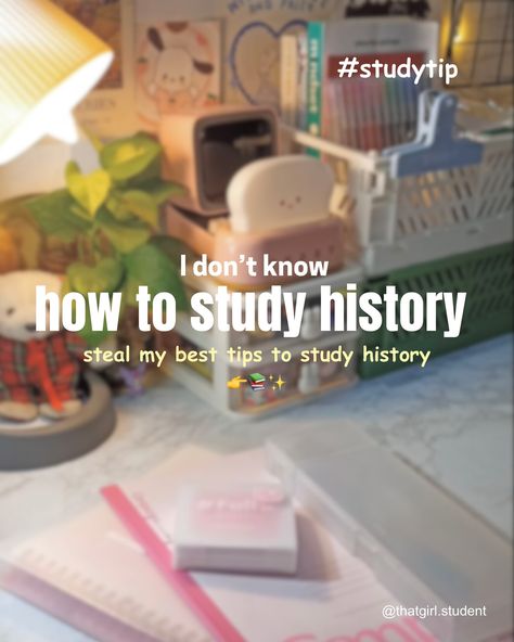 How to Study history 👉📚✨ Here are my top tips on how to study history. These tips are very simple yet very effective I hope this post is also useful to you 🩷 Follow @thatgirl.student for more 🌟 Thank you ❤️ #studytips #study #studyhacks #history how to study history #studygram #thatgirlstudent #historystudy Study Tips For History, How To Study History Effectively, How To Study History, History Study Tips, Exam Study Tips, How To Study, Study History, To Study, Study Tips