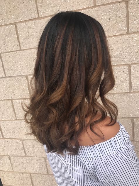 #balayage #ombre #Asian #darkbrown #caramel Ombre Hair Color For Indian Skin Tone, Ombre Hair Blonde, Balayage Ombre, Brown Hair Balayage, Brown Blonde Hair, Ombre Hair Color, Long Wavy Hair, Hair Color Balayage, Asian Hair