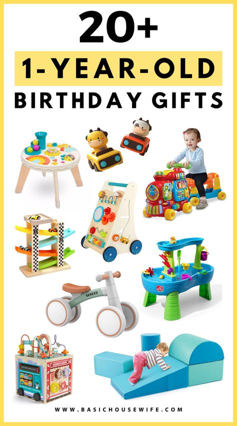 20+ UNIQUE GIFT IDEAS FOR ONE YEAR OLDS Books For One Year Olds, Best Gift For One Year Old, 1 Year Baby Gift Ideas, Best Gifts For First Birthday, Christmas Gifts For 1 Year Baby Boy, 1 Year Birthday Gifts Boy, First Birthday Toys, What To Get A One Year Old For Birthday, Gift Ideas For First Birthday