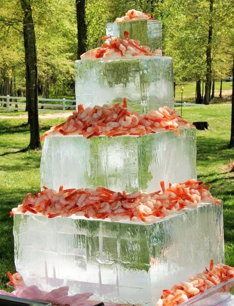 Shrimp Cocktail Display, Ice Sculpture Wedding, Seafood Bar, Seafood Party, Seafood Tower, Catering Food Displays, Seafood Buffet, Catering Buffet, Wedding Appetizers