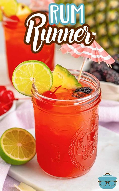 Rum Runner Recipe, Hot Chocolate Smoothie, Camping Cocktails, Drinks For Fall, Jimmy Buffett Party, Appetizers Light, The Country Cook Recipes, Beer Mixed Drinks, Fruity Cocktail Recipes