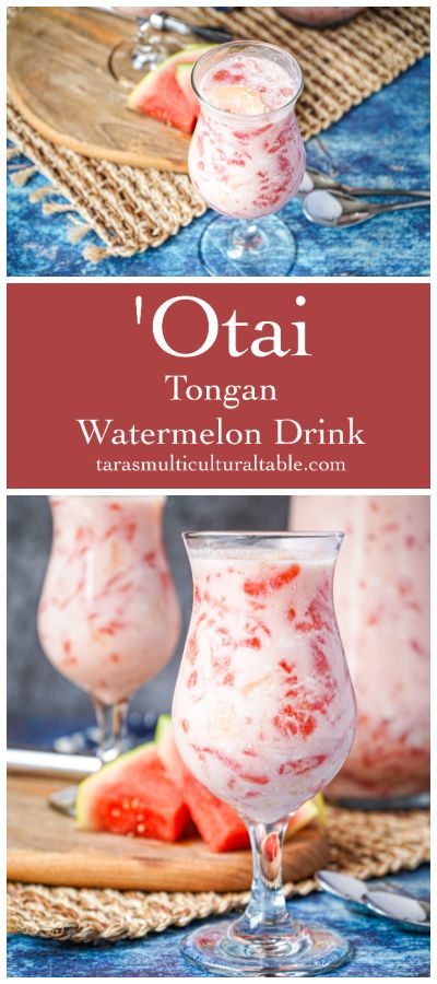 'Otai (Tongan Watermelon Drink) Watermelon Otai Recipe, Otai Tongan Drink Recipe, Otai Tongan Drink, Samoan Food Recipes Dishes, Samoan Breakfast, Polynesian Recipes Authentic, Asian Drink Recipes, Samoan Recipes Authentic, Polynesian Food Recipes