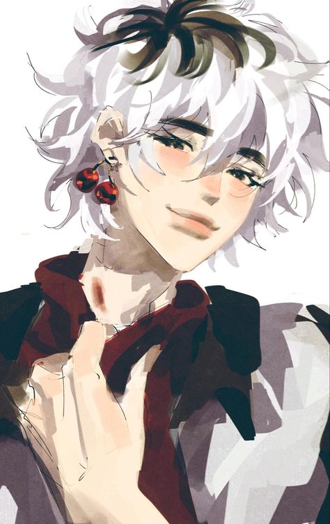 Cherry Crush, Art Inspiration Drawing, Cute Anime Guys, White Hair, Pretty Art, Aesthetic Art, Anime Character, Cartoon Art, Aesthetic Anime