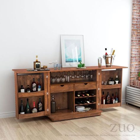 Zuo Linea Bar Cabinet – Modish Store Living Room Bar Cabinet, Home Bar Cabinet, Wine Bars, Living Room Bar, Mobile Bar, Design Statement, Wood Bar, Bar Area, Contemporary House Design