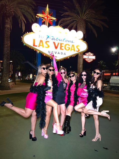 pink outfits, girls night out #fashion #lasvegas #pink Pink Night Out Aesthetic, Hot Pink Vegas Outfit, Pink Vegas Outfit, Vegas Themed Party Outfit, Casino Outfit Night Las Vegas, Las Vegas Bachelorette Party Outfits, Vegas Bachelorette Party Outfits, 21st Birthday Vegas, Casino Night Outfit