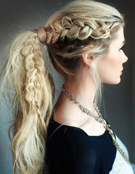 Amber Fillerup Hair~Dutch Braid Ponytail Dutch Braids, Second Day Hairstyles, Cute Ponytails, Barefoot Blonde, Braided Ponytail Hairstyles, Cool Braid Hairstyles, A Ponytail, Side Braid, Long Blonde