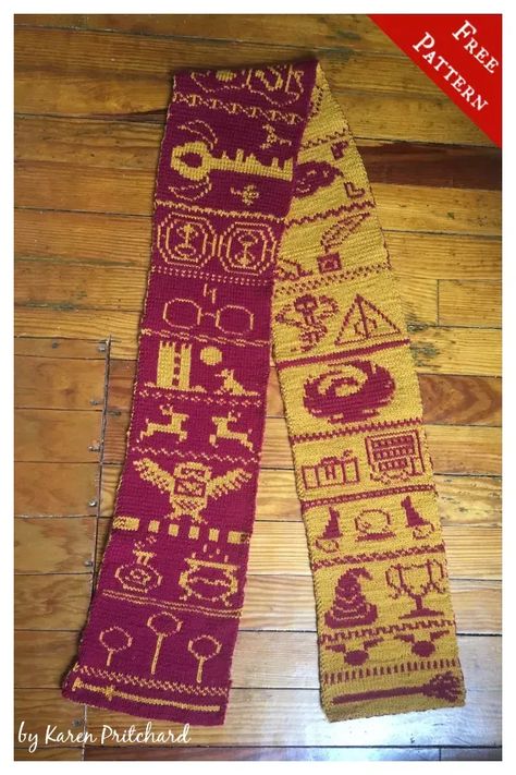 Harry Potter Scarf Pattern, Tricot Harry Potter, Double Knit Scarf, Harry Potter Knit, Double Knitting Patterns, Harry Potter Crochet, Harry Potter Scarf, Knitting Patterns Free Hats, Hogwarts Crest