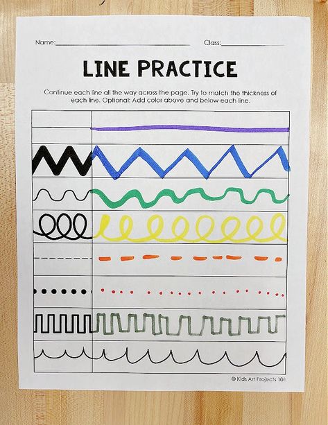 Paul Klee Teaching Resources and Lesson Plans - Kids Art Projects 101 Line Kindergarten Art, Pk Art Projects, Kindergarten Lines Art Lesson, Line Worksheets For Art, Elementary Art Lessons About Lines, Teaching Lines In Art Kindergarten, Line Art For Elementary Students, Kindergarten Art Line Lessons, Elements Of Art For Kindergarten