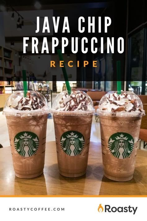 Java Chip Frappachino, Java Chip Frappuccino Recipe, Frappachino Recipe, Starbucks Java Chip Frappuccino, Java Chip Frappuccino, Chocolate Chip Frappe, Homemade Syrups, Java Chip, Starbucks Chocolate