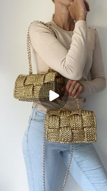 Metallic Crochet Bag, London Bag, Gold Crochet, Disco Style, Rosa Gold, Bag Model, Gold Bag, October 29, Color Rosa