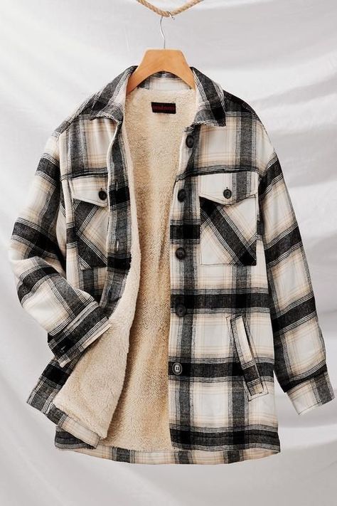 ac796a52db3f16bbdb6557d3d89d1c5adesc53201888ri Womens Flannel Jacket, Flannel Coat, Sherpa Lined Jacket, Black Flannel, Oversized Flannel, Flannel Women, Flannel Jacket, Button Jacket, Sherpa Jacket