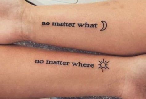 Bro And Sis Tattoo, Deep Meaningful Tattoos For Women, Cool Matching Tattoos, Simple Meaningful Tattoos, Sis Tattoo, Cute Meaningful Tattoos, Small Tattoos With Meaning Quotes, Tattoos With Deep Meaning, Bestie Tats