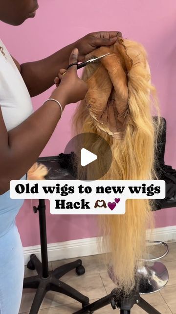 Afsisterwig store on Instagram: "Replace your old wig frontal to get a brand new wig💄 IG @pinkmafiastudios . Here we have what you want to know about wigs🤎 . #linkinbio 613 wigs site wide sale Click: https://bit.ly/3BNgoMQ . #explore #houstonhairstylist #oldwigrevamp #blondewig #frontalreplacement" Old Wig Hairstyles, Easy Wig Styles, Reinstall Old Lace Wig, Revamping Old Wig, Jon Renau Wigs, How To Dye A Wig, How To Revamp An Old Wig, Wig Restoration, Frontal Bob Wig Hairstyles