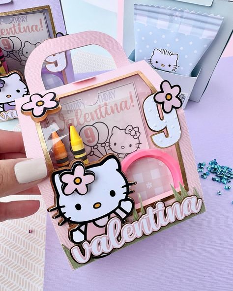 I loved every single part of making this activity box. 💗 These boxes included a mini playdoh, crayons, coloring sheets & fruit snacks ✨ The kiddos get the best of both worlds, some fun activities & gummies 🌼 Activity Box Témplate: @ashs_craftdesign Gummy Repackaging: @koalagp_paper . . . #hellokittypartyfavor #hellokittypartytheme Activity Boxes For Kids, Hello Kitty Party Favors, Hello Kitty Theme Party, Tiffany Birthday, Hello Kitty Birthday Party, Activity Box, 1st Birthday Themes, Custom Party Favors, Hello Kitty Party