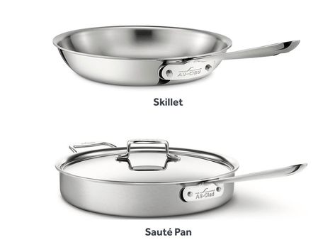 What's the Difference Between a Skillet and a Sauté Pan? | Serious Eats Stainless Steel Skillet, Sustainable Eating, Best Pans, Burnt Food, Emeril Lagasse, River Cottage, Prep Kitchen, Sauteed Vegetables, Canned Heat