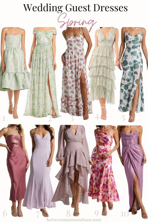 Classy And Casual Spring Wedding Guest Dresses - Between Moon And Sun Pastel Colors Dresses, Casual Spring Wedding, Spring Wedding Guest Attire, Dresses For A Wedding, Spring Wedding Guest Dresses, Garden Wedding Dress Guest, Wedding In Spring, Wedding Guest Outfit Spring, Casual Wedding Guest