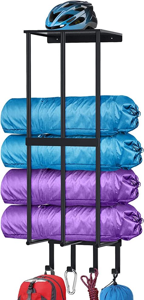 Garage Chair, Camping Chair Storage, Camp Chair Storage, Storage For Garage, Chair Organizer, Camping Equipment Storage, Tool Wall Storage, Umbrella Chair, Sleeping Bag Storage