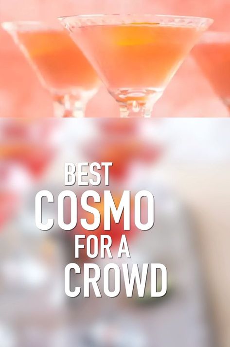 Cosmopolitan Drink Recipe, Cosmo Drink, Cosmopolitan Drink, Cosmopolitan Recipe, Cosmo Recipe, Recipe For A Crowd, Cosmo Cocktail, Pitcher Drinks, New Years Cocktails