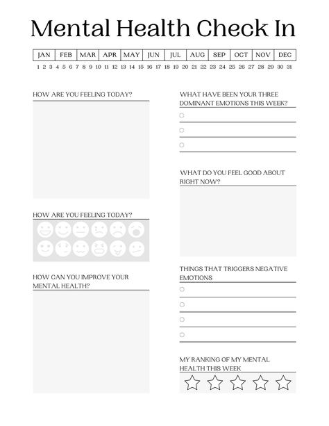 Mental health Check-In Log Mental Check In Questions, Bhp Activities, Counseling Check In, Therapy Check In, Mental Health Check In, Mental Health Activity Ideas, Worksheets For Mental Health, Group Worksheets, 2024 Journaling