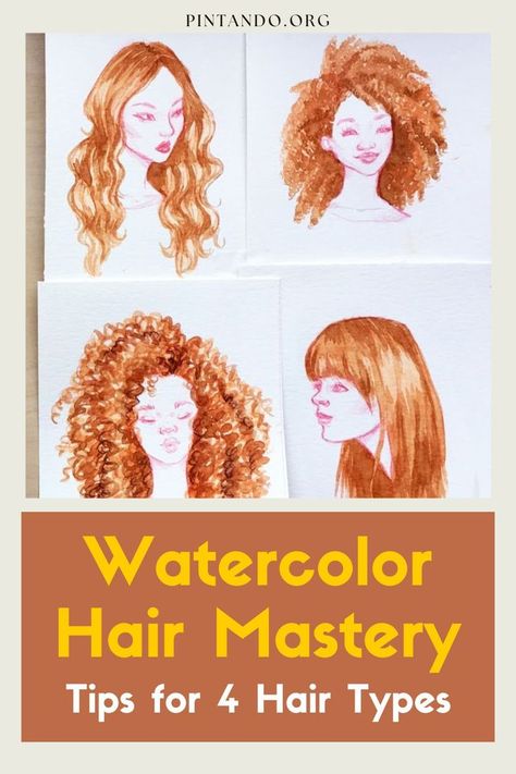 In this installment, we're diving into the mesmerizing world of watercolor painting, focusing on a skill that often leaves artists both intrigued and challenged: painting hair. Whether you're a seasoned artist or just beginning your artistic journey, mastering the art of painting hair with watercolors can be a transformative experience. Hair is not just a mere element of a painting; it's a narrative in itself, reflecting character, mood, and emotion. With our comprehensive tutorial... Watercolor Hair, Watercolour Hair, Painting Hair, Art Of Painting, Step By Step Watercolor, Watercolor Video, Watercolor Paintings Tutorials, Hair Painting, Color Blending