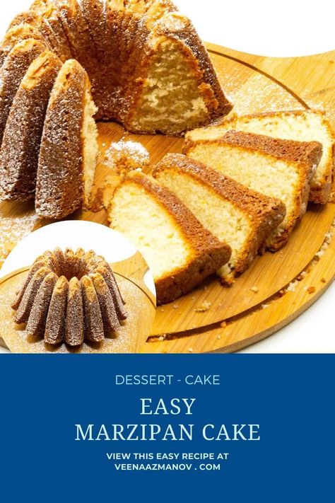 Marzipan is easy to use and tastes great on its own. But, can also be used in combination with a few other simple ingredients. This marzipan cake is the perfect example. Don’t miss out on this ingenious cake recipe made in a bundt pan #marzipan #cake #marzipancake #cakewithmarzipan #holidaycake #christmascake #cakewithmarzipan Marzipan Recipe, Marzipan Cake, Baking Decorating, Chewy Granola, Make A Cake, Almond Paste, Best Cake Recipes, Bundt Cakes Recipes, Bundt Pan