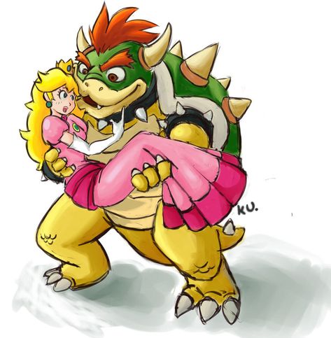 Bowser X Peach Fan Art, Princess Peach X Bowser, Peach X Bowser, Bowser And Peach, Harmonie Mario, Mario Fan Art, Nintendo Princess, Peach Art, Video Game Fan Art