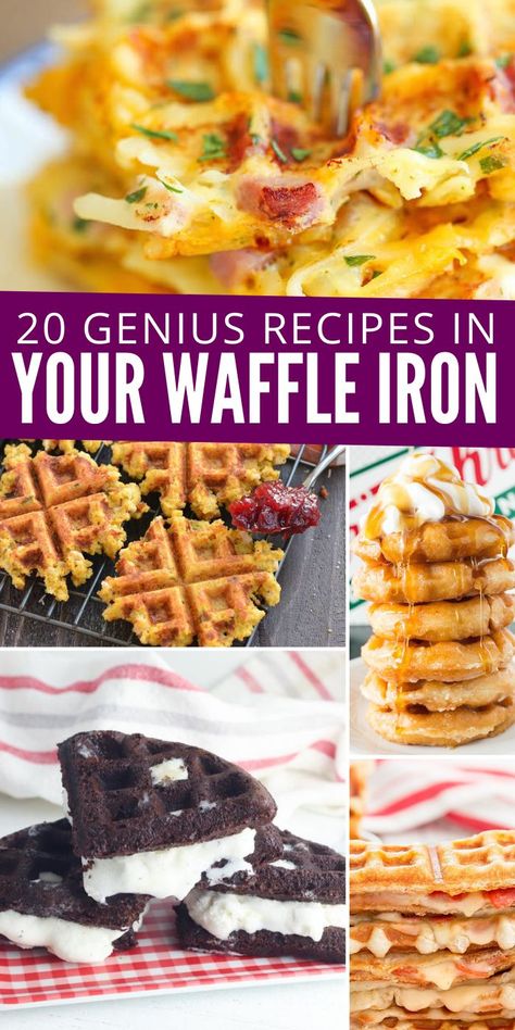 Check out these tasty recipes in waffle maker! From sweet to savory and all things in between. Whip up these for snacks, lunch or dinner. #passion4savings #waffle #wafflemaker #savory #sweet #dessert… More Sandwich In Waffle Maker, Cooking With Waffle Maker, Things To Cook In A Waffle Iron, Savory Waffle Maker Recipes, Dash Waffle Maker Recipes Breakfast, Cheddar Bay Biscuit Waffles, Waffle Iron Breakfast Sandwich, Uses For Mini Waffle Maker, Breakfast Ideas With Waffle Maker