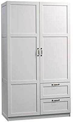 Amazon.com: Sauder 420495 Storage Cabinet, L: 40.00" x W: 19.45" x H: 71.10", White finish: Kitchen & Dining Sauder Storage Cabinet, Large Storage Cabinet, Wardrobe Storage Cabinet, Fitted Bedroom Furniture, Budget Furniture, Birch Cabinets, Large Storage Cabinets, Closet Hacks, Job Chart