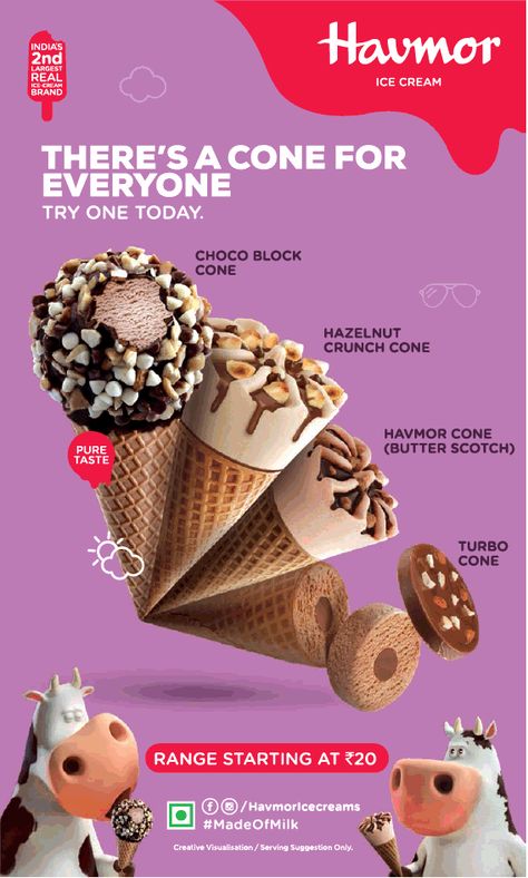 havmor-ice-cream-there-is-a-cone-for-everyone-range-starting-at-rs-20-ad-times-of-india-hyderabad-20-05-2018 Christmas Background Ideas, Aesthetic Christmas Background, Crunch Cone, Mother Dairy, Ice Cream Background, Ice Cream Logo, Ice Cream Poster, Ice Cream Brands, Ice Cream Social