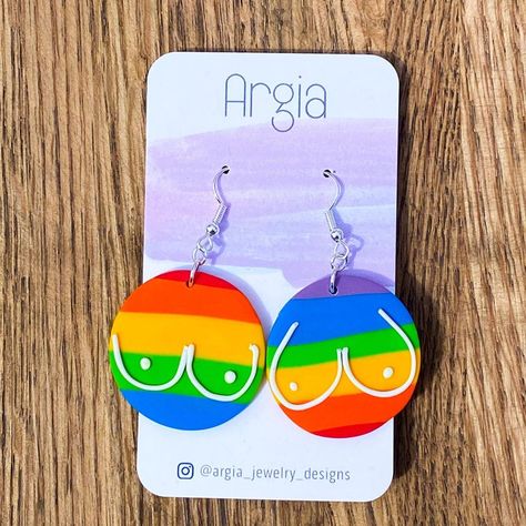 Pride Earrings Diy, Diy Hippie Earrings, Pride Clay Earrings, Queer Earrings, Pride Jewelry Diy, Pride Earrings, Clay Keychain, Pride Jewellery, Handmade Clay Jewelry