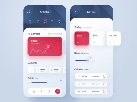 Health Monitor Application by Nortix Ui Ux Inspiration, Ui Design Mobile, Health Application, Ux Inspiration, Mobile App Design Inspiration, Tracking App, App Design Inspiration, App Interface, Health App