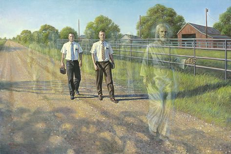 Hand in Hand with Angels Christ Pictures, Lds Pictures, Lds Artwork, Mormon Missionaries, Lds Mission, Sister Missionaries, Church Pictures, Missionary Work, Pictures Of Christ