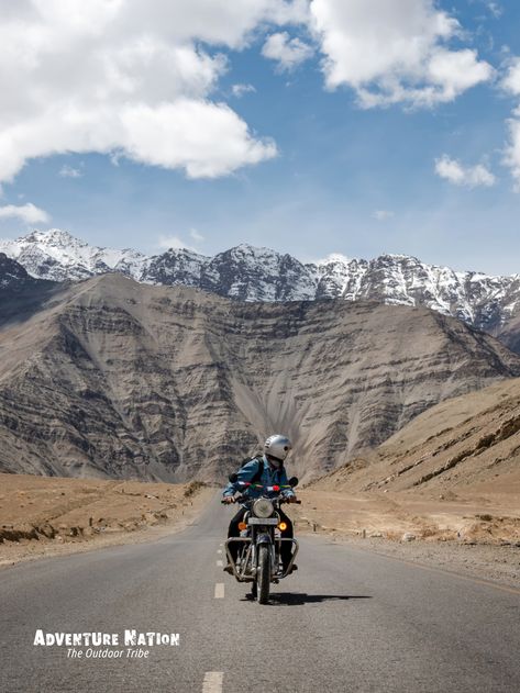 For bikers, their only love is to get on their bikes and snake up through the barren mountains of the Ladakh region while enjoying the spellbinding scenic view.  . Well, I don’t think any biker will want to miss such a heavenly place. So during this quarantine enjoy an inspirational blog and plan the next trip to Ladakh! . . . . #ladakh #leh #india #travel #kashmir #lehladakh #himalayas #ladakhdiaries #jammu #travelphotography #incredibleindia #mountains #photography #ladakhtourism #royalenfield India Travel Places, Bike Trip, Leh Ladakh, Dhoni Wallpapers, Hiking Photography, Bike Photography, Visit India, Scenic View, Indian Culture