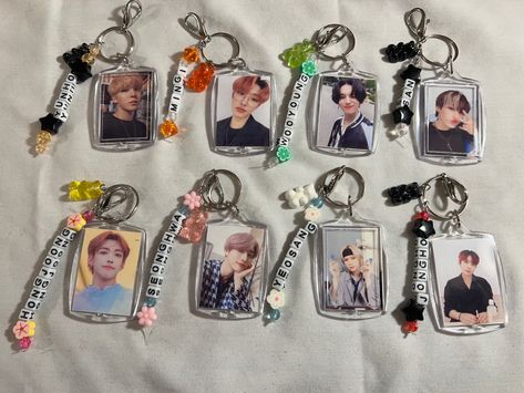 Ateez Phone Charm, Ateez Diy Ideas, Ateez Crafts, Ateez Keychain, Ateez Bracelet, Kq Entertainment, Freebie Ideas, Kpop Freebies, Photo Keychains