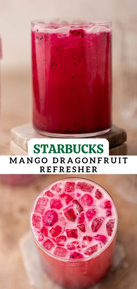 Dragon Fruit Powder Recipes, Frozen Dragonfruit Recipes, Mango Dragon Fruit Refresher Recipe, Mango Dragonfruit Refresher Recipe, Dragonfruit Refresher Recipe, Canning Juice, Dragon Fruit Tea Recipe, Starbucks Mango Dragonfruit Refresher, Dragon Fruit Recipes