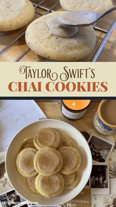 Taylor Swift chai cookies are the perfect balance of fall spices including chai, cinnamon, and vanilla. Taylor Swift Chai Cookies, Chai Cookies Recipe, Chai Cookies, Fall Baking Recipes, Tea Cookies, Fall Spices, Lost 100 Pounds, Deilig Mat, Baking Sweets