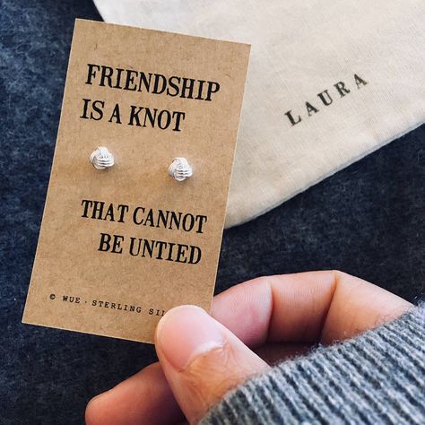 Friendship Knot Silver Earrings Friendship Knot, Small Gifts For Friends, Best Friend Christmas Gifts, Personalized Gift Bags, Birthday Gifts For Best Friend, Cotton Gifts, Knot Earrings, Christmas Gifts For Friends, Personalized Gifts For Her