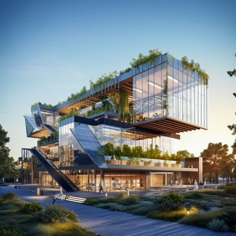 #building #office #green #environment #architecture #crazy #design Green Office Building, Environment Architecture, 2024 Graphic, Office Green, Building Office, Crazy Design, Green Office, Architecture Design Sketch, Green Environment