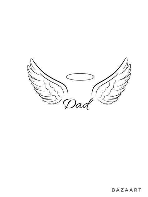 Tattoo Ideas Memorial Dads, Lost Dad Tattoo, Dad Tattoo In Memory Of, Tattoos For Lost Loved Ones, Lost Loved Ones Tattoo, Wing Tattoos On Wrist, Rip Tattoos For Dad, Papa Tattoo